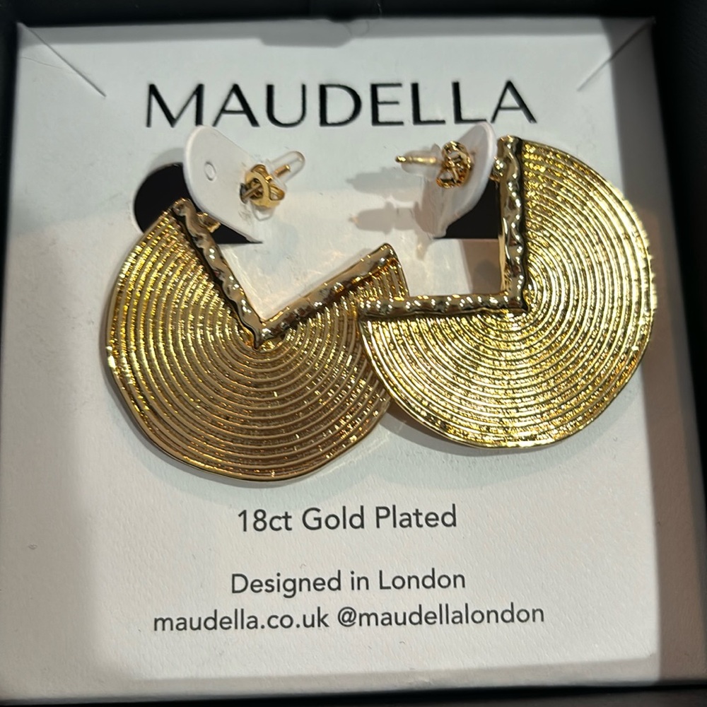 Mandell 18 karat gold plated earrings designed in London